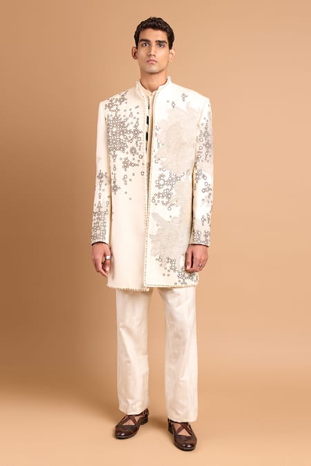 Rohit Doshi Floral & Geometric Embroidered Bandhgala 