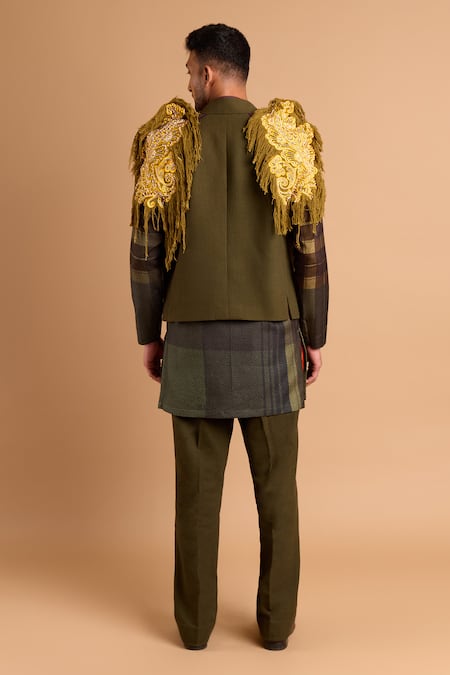 Rohit Doshi Embroidered Fringe Bandhgala 