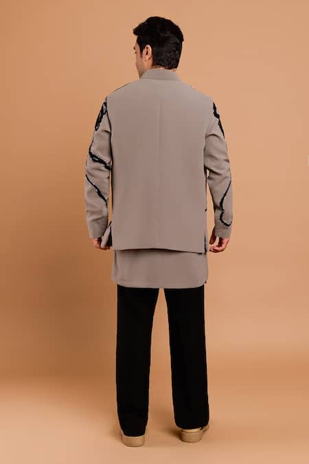 Rohit Doshi Abstract Embroidered Bandhgala 