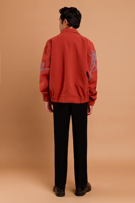 Rohit Doshi Doodle Artwork Poly Crepe Jacket 