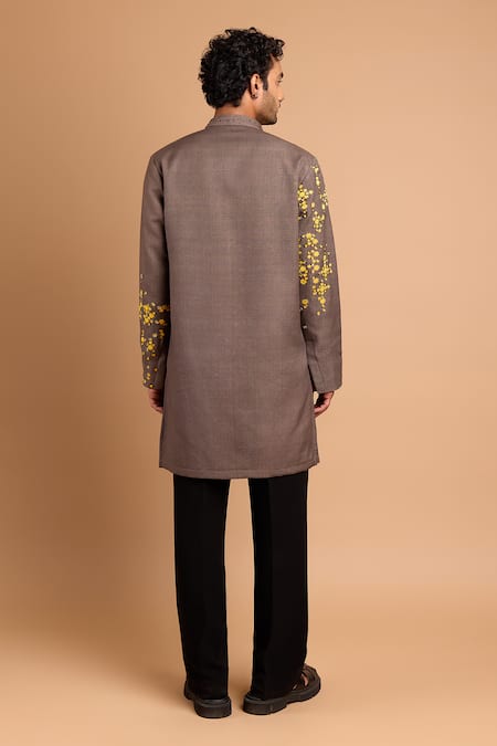 Rohit Doshi Graphic Applique Embroidered Kurta 