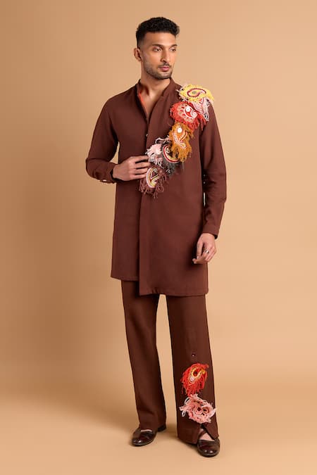 Rohit Doshi Paisley Tassel Embroidered Kurta 