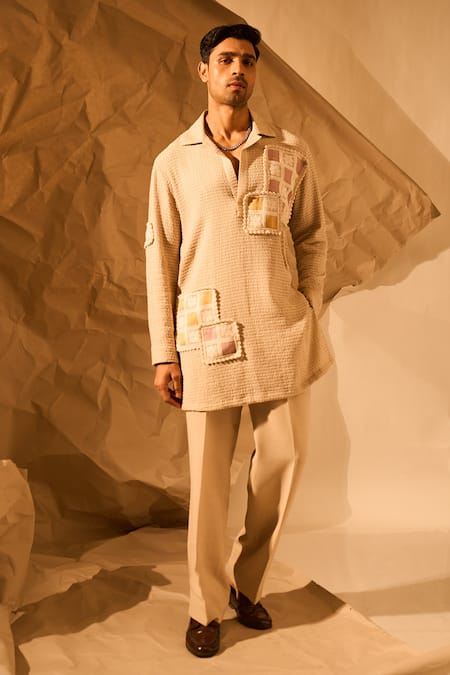 Rohit Doshi Textured Short Kurta 