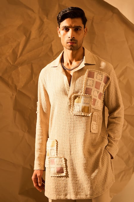 Rohit Doshi Textured Short Kurta 