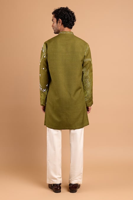 Rohit Doshi Abstract Motif Embroidered Kurta 