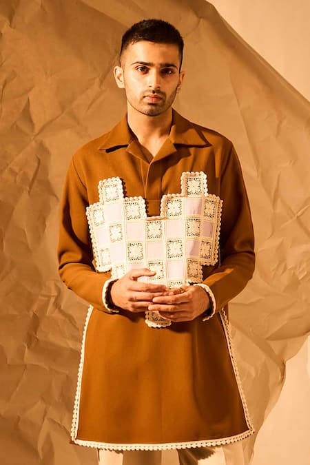 Rohit Doshi Heart Applique Work Short Kurta 