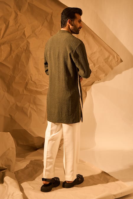 Rohit Doshi Jigsaw Puzzle Pattern Short Kurta 