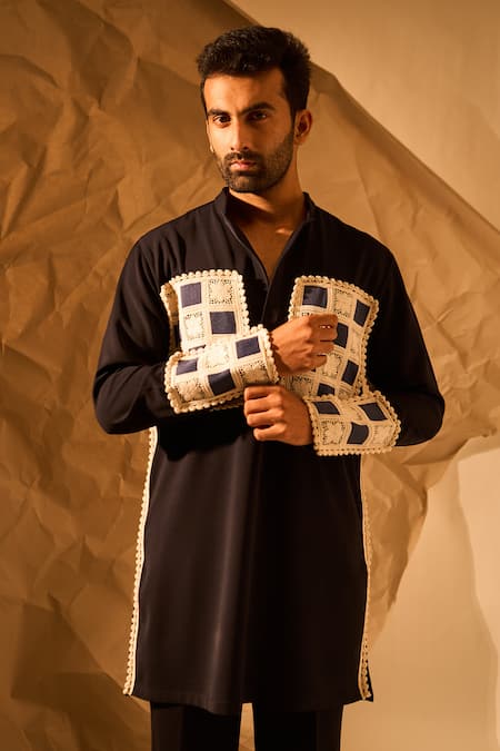 Rohit Doshi Applique Embroidered Short Kurta 