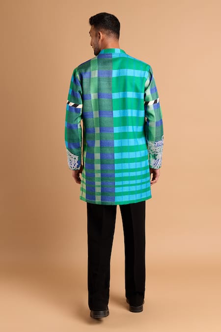 Rohit Doshi Plaid Pattern Kurta 