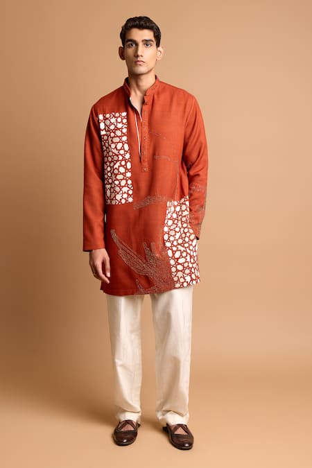 Rohit Doshi Geometric & Abstract Motif Embroidered Kurta 