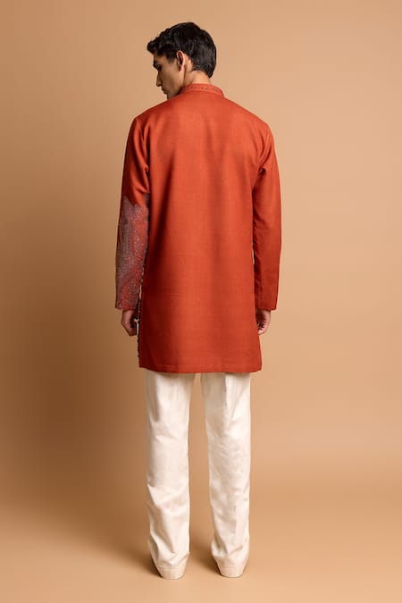 Rohit Doshi Geometric & Abstract Motif Embroidered Kurta 