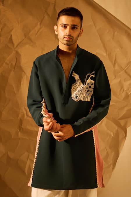 Rohit Doshi Gin & Tonic Embroidered Short Kurta 