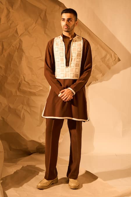 Rohit Doshi Placement Embroidered Kurta 