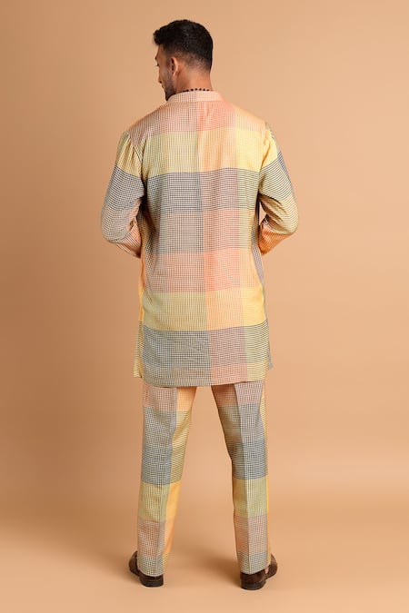 Rohit Doshi Houndstooth Print Kurta 