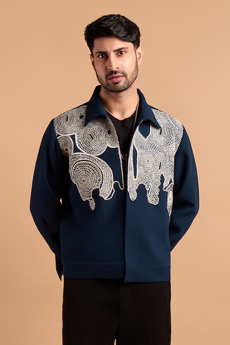 Rohit Doshi Abstract Embroidered Jacket 