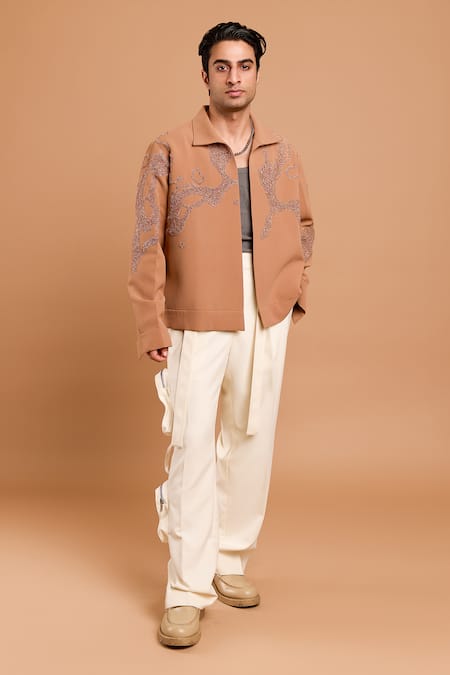 Rohit Doshi Contour Line Pattern Jacket 