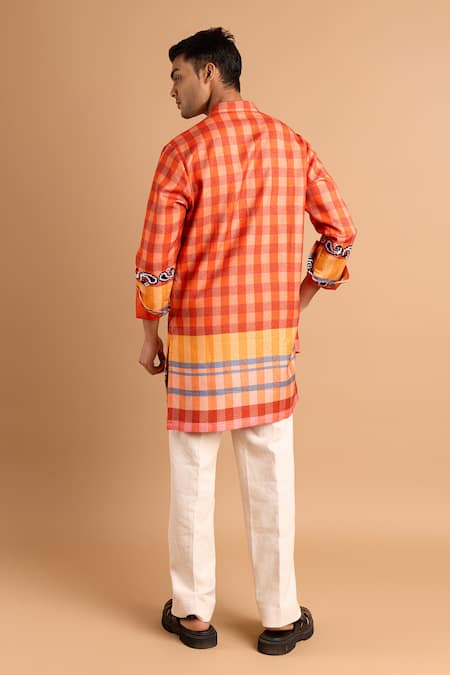 Rohit Doshi Graphic Pocket Embroidered Trousers 