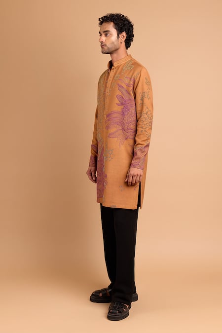 Buy_Rohit Doshi_Black Rayon, Crepe, Cotton Plain Pant _Online_at_Aza_Fashions