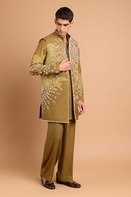 Rohit Doshi Embellished Cotton Crepe Rayon Pant 