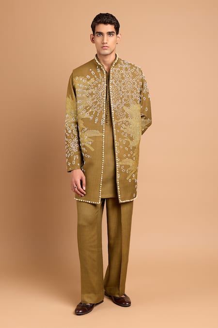 Rohit Doshi Embellished Cotton Crepe Rayon Pant 