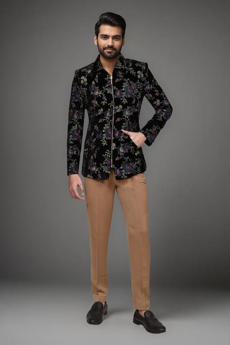 Arihant Rai Sinha Floral Embroidered Jacket & Pleated Pant Set 