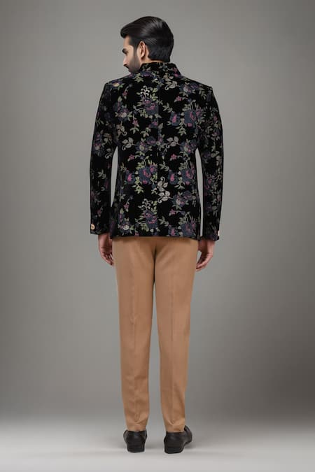 Arihant Rai Sinha Floral Embroidered Jacket & Pleated Pant Set 