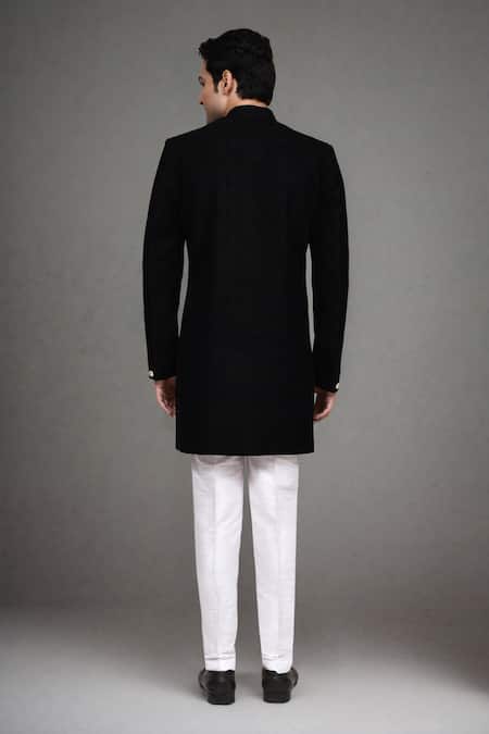 Arihant Rai Sinha Geometric Pattern Sherwani & Art Silk Pant 