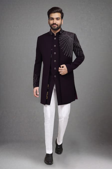 Arihant Rai Sinha Cutdana Embroidered Bandhgala Bundi Pant Set 