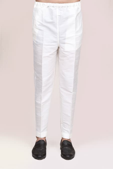 Arihant Rai Sinha_Pink Muslin Embroidery, Zari Ombre Crane Kurta And Pant Set _Online_at_Aza_Fashions