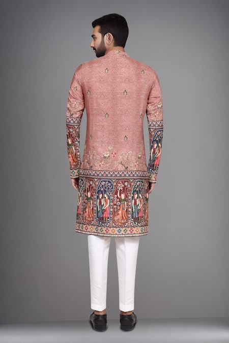 Arihant Rai Sinha Brocade Silk Printed Kurta & Art Silk Pant Set 