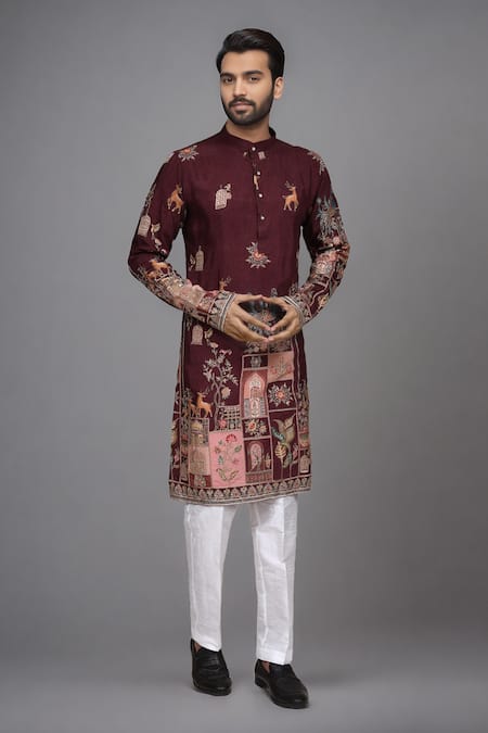 Arihant Rai Sinha Printed Kurta & Art Silk Pant Set 