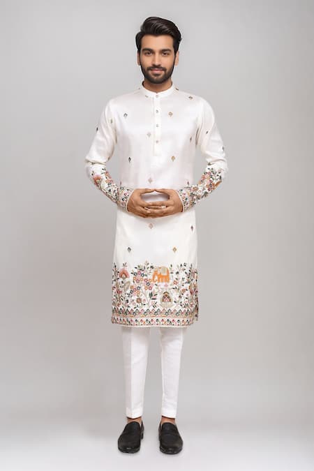 Arihant Rai Sinha Embroidered Kurta & Art Silk Pant Set