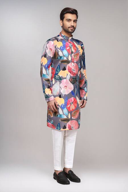 Buy Arihant Rai Sinha Multi Color Digital Print Floral Kurta And Pant Set Online at Aza Fashions Buy_Arihant Rai Sinha_Multi Color Digital Print Floral Kurta And Pant Set _Online_at_Aza_Fashions