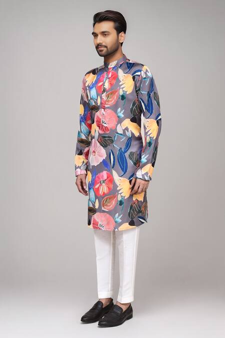 Arihant Rai Sinha Multi Color Digital Print Floral Kurta And Pant Set at Aza Fashions Arihant Rai Sinha_Multi Color Digital Print Floral Kurta And Pant Set _at_Aza_Fashions