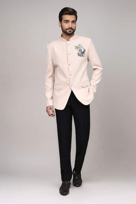 Arihant Rai Sinha_Cream Embroidery, Beads Cutdana Work Bandhgala And Pant Set _at_Aza_Fashions