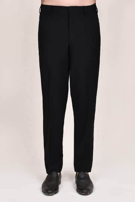 Arihant Rai Sinha_Maroon Velvet Sequins, Brooches Work Bandhgala And Terry Rayon Pant _Online_at_Aza_Fashions