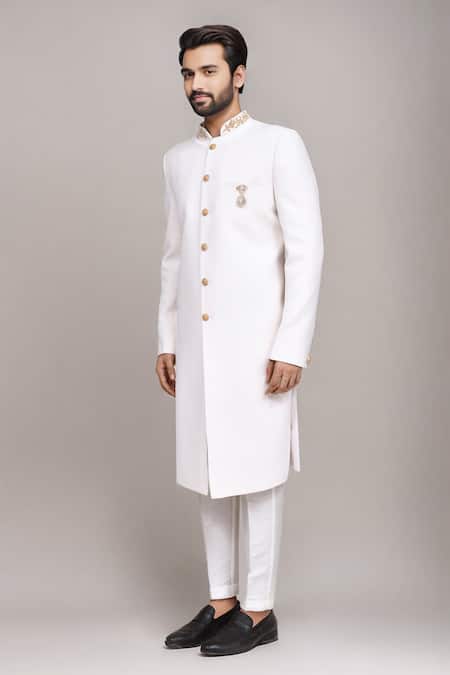 Buy Arihant Rai Sinha Off White Embroidery, Studs Sherwani And Pant Set Online at Aza Fashions Buy_Arihant Rai Sinha_Off White Embroidery, Studs Sherwani And Pant Set _Online_at_Aza_Fashions