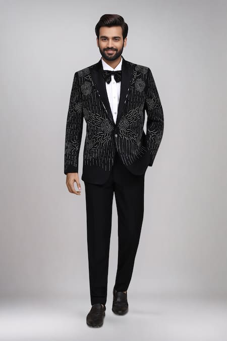 Shop Arihant Rai Sinha Black Satin, Silk Beads, Embroidery Suit Set Online at Aza Fashions Shop_Arihant Rai Sinha_Black Satin, Silk Beads, Embroidery Suit Set _Online_at_Aza_Fashions