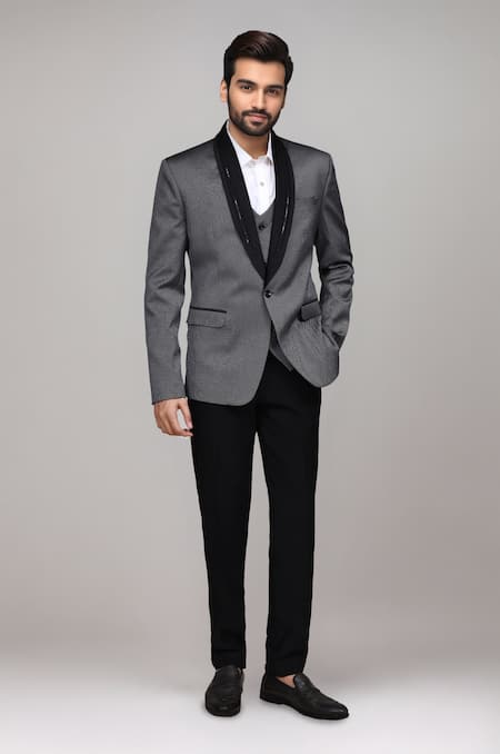 Arihant Rai Sinha Textured Suit Set With Waistcoat & Pant 