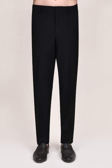 Buy_Arihant Rai Sinha_Black Satin, Silk Textured Suit With Shirt And Pant _Online_at_Aza_Fashions