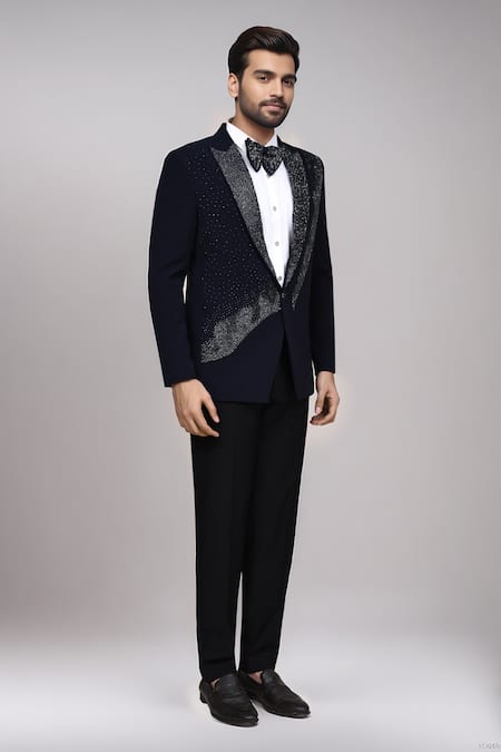 Buy_Arihant Rai Sinha_Navy Sequins, Stones Cutdana Work Suit Set _Online_at_Aza_Fashions