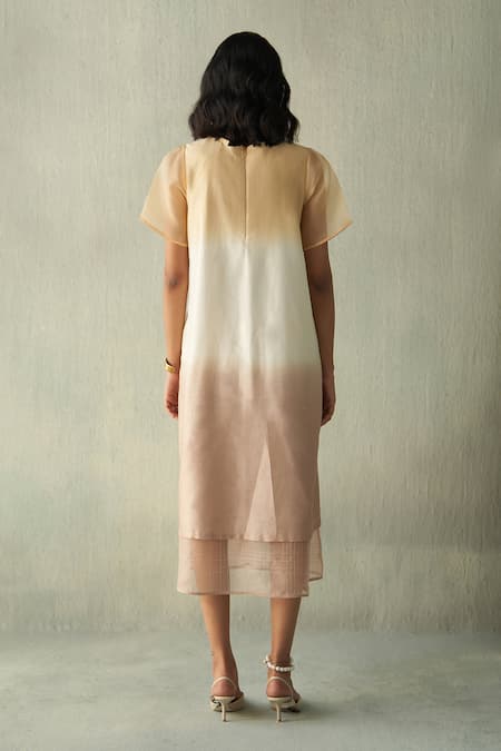 Febo6 Summer Ombre Embroidered Midi Dress 