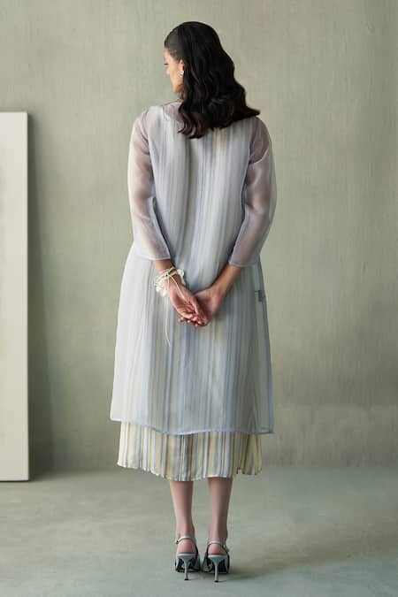 Febo6 Sunrise Embroidered Striped Tunic & Slip Dress 