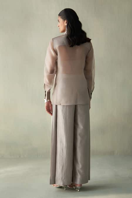 Febo6 Linear Embroidered Top & Bustier Set 