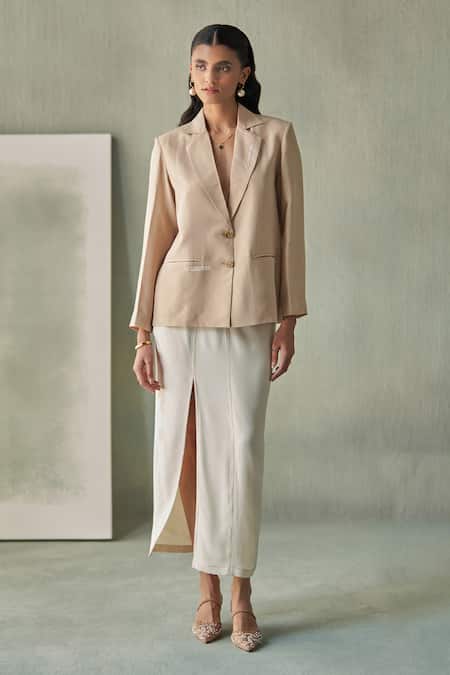Febo6 Crepe Silk Hand Kanth Stitch Jacket 