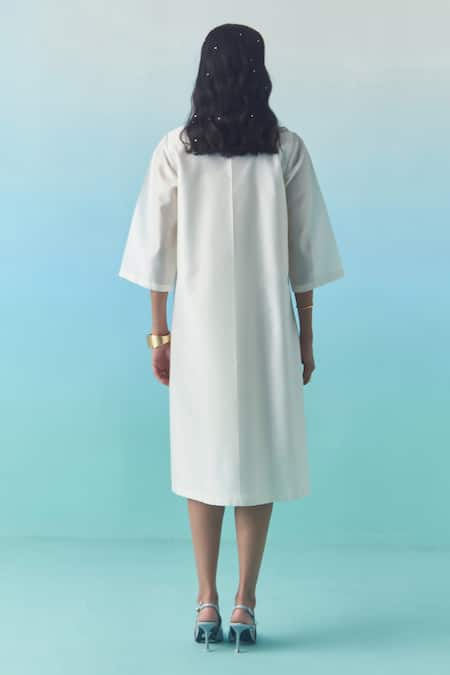 Febo6 Chanderi Collared Midi Dress 