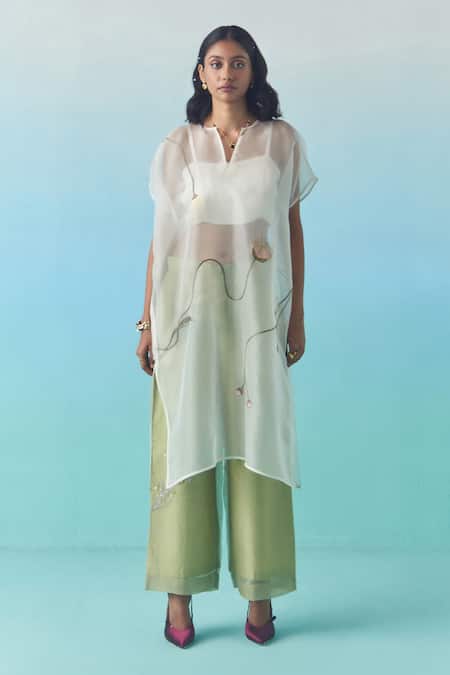 Febo6 Hand Embroidered Twig Motif Trouser 