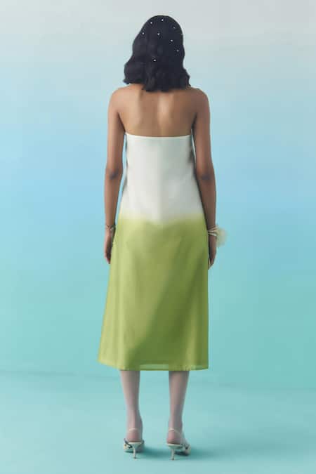 Febo6 Ombre Strapless Midi Dress 