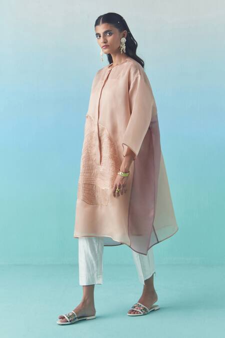 Febo6_Off White Silk Cropped Trouser _Online_at_Aza_Fashions