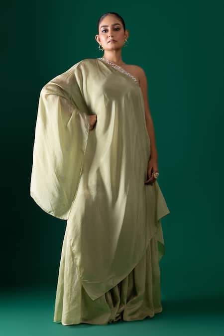 Label Shristi Chetani One Shoulder Tunic & Sharara Set 